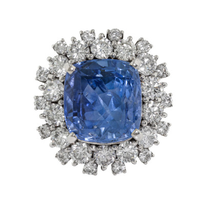 13.17ct Unheated Ceylon Sapphire Ring GSL
