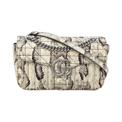 Gucci GG Marmont Python Leather Flap Bag