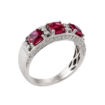 1.70ct Unheated Mozambican Ruby Ring GRS
