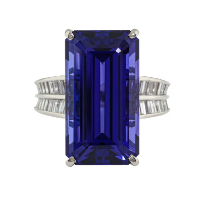 18.17ct Tanzanite & Diamond Ring