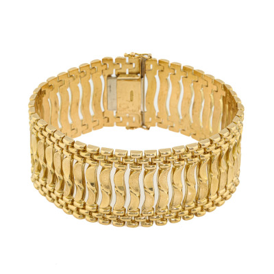 Wide Gold Bracelet, 18ct 47.3g