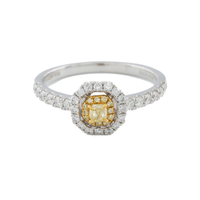 Fancy Yellow & White Diamond Ring