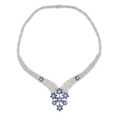 16.25ct Sapphire & 18.05ct Diamond Necklace