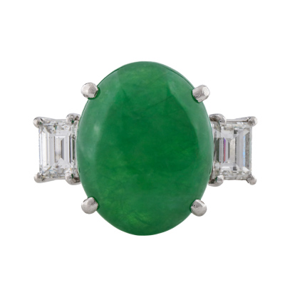 7.38ct Jade & Diamond Ring