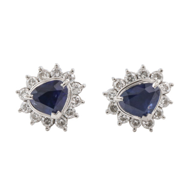 1.34ct Sapphire & Diamond Earrings