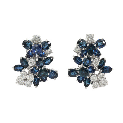 7.63ct Sapphire & Diamond Earrings