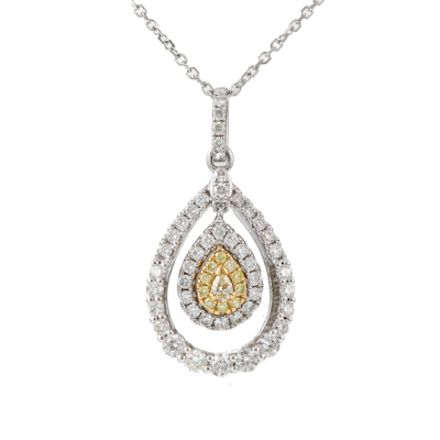 Yellow & White Diamond Pendant