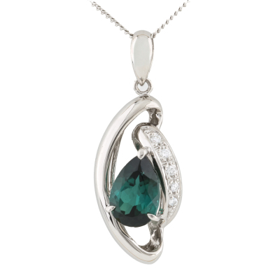 1.95ct Tourmaline & Diamond Pendant