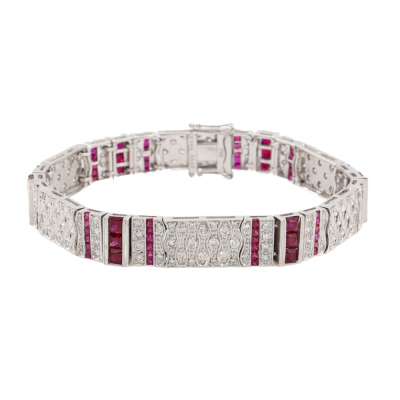 5.50ct Ruby & 3.00ct Diamond Bracelet, 18ct 31.6g