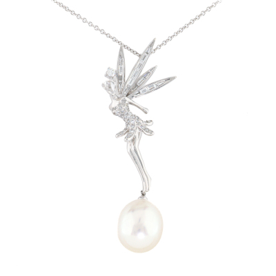 Tinker Bell 11.6mm Pearl & Diamond Pendant