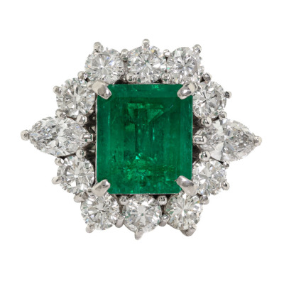 2.78ct Colombian Emerald & Diamond Ring