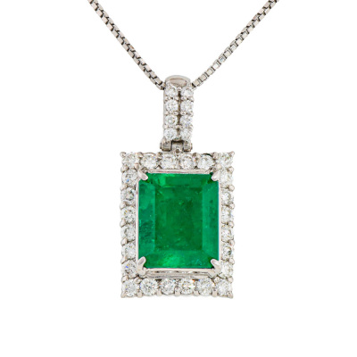 4.04ct Colombian Emerald & Diamond Pendant