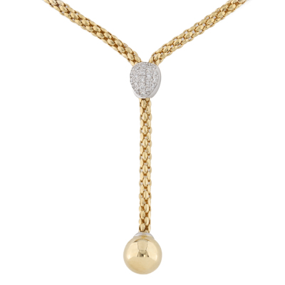 Fope Lariat Necklace with Diamonds, 18ct 24.4g