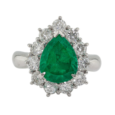 2.90ct Colombian Emerald & Diamond Ring