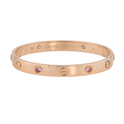 Cartier Love Bracelet, 4 Pink Sapphire