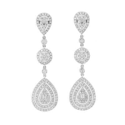1.10ct Diamond Dangle Earrings