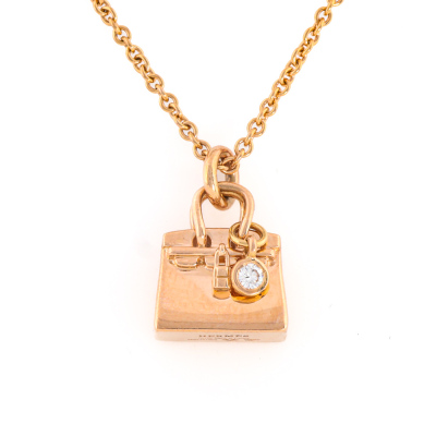 Hermes Amulette Birkin Diamond Pendant