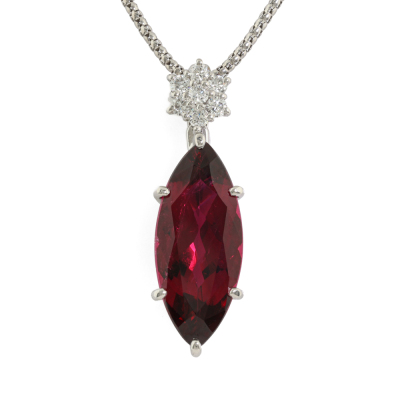 5.50ct Rubellite & Diamond Pendant