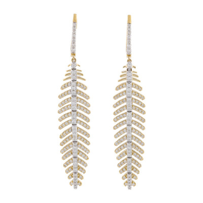 1.03ct Diamond Leaf Earrings