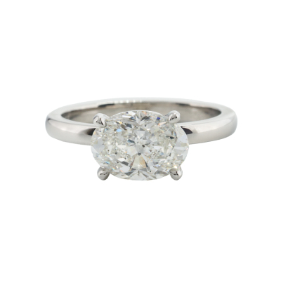 2.01ct Oval Diamond Solitaire Ring GIA I SI2