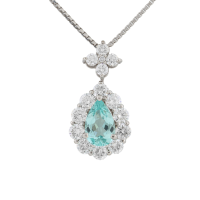 0.63ct Paraiba Tourmaline & Diamond Pendant