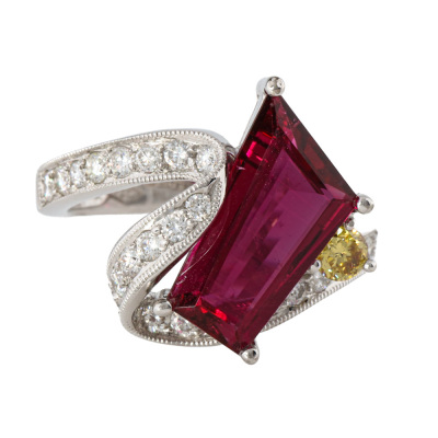 2.72ct Rubellite & Diamond Ring