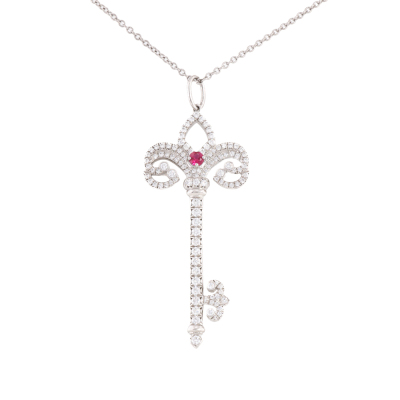 Tiffany & Co Fleur de Lis Key Pendant