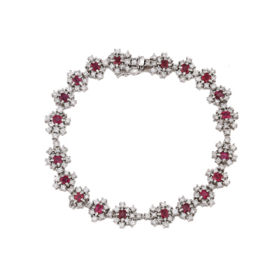 3.20ct Ruby & 4.00ct Diamond Bracelet