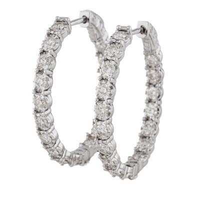 1.96ct Diamond Hoop Earrings