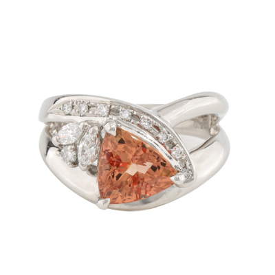 2.41ct Imperial Topaz & Diamond Ring