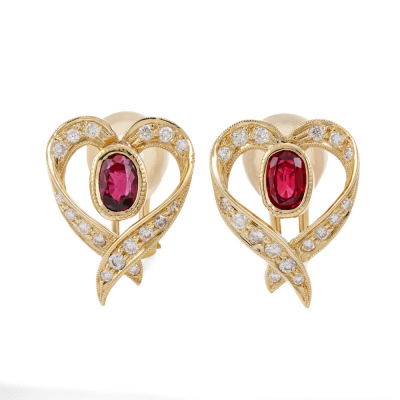 1.46ct Ruby & Diamond Earrings
