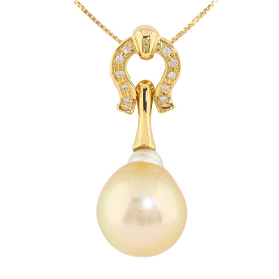14.3mm Golden South Sea Pearl & Diamond Pendant