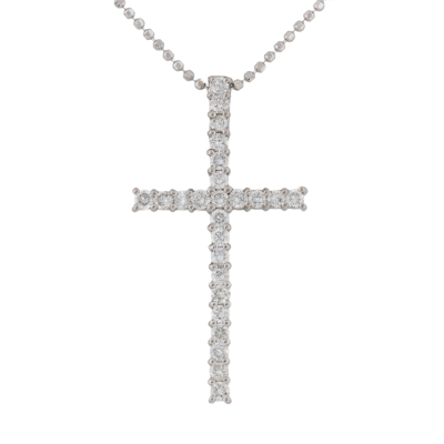 Diamond Cross Pendant 18ct White Gold