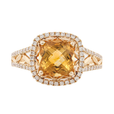 1.95ct Citrine & Diamond Ring