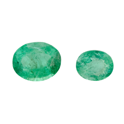 5.36ct Loose Parcel of 2 Emeralds GIA