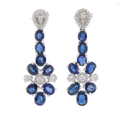 7.00ct Sapphire & Diamond Earrings
