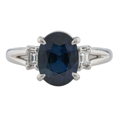2.74ct Sapphire & Diamond Ring