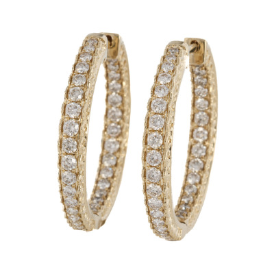 1.18ct Diamond Hoop Earrings