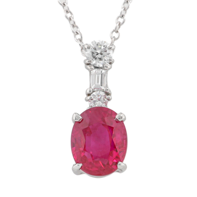 1.51ct Ruby & Diamond Pendant