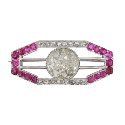 Vintage Fairfax & Roberts 2.00ct Diamond Brooch