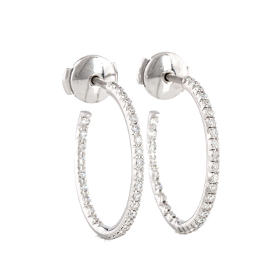 Tiffany & Co. Metro Hoop Diamond Earrings