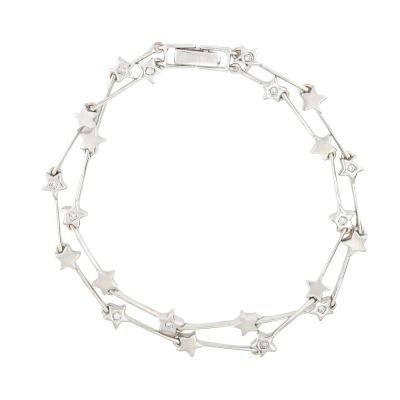 Two Row Diamond Bracelet, 18ct 14.1g