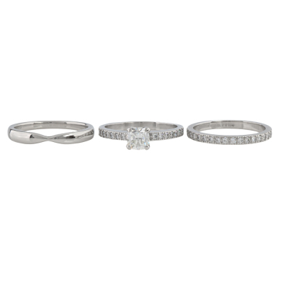 Set of 3 Tiffany & Co. Diamond Engagement Rings