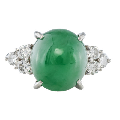 6.38ct Jade & Diamond Ring