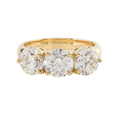 3.09ct Diamond Trilogy Ring GIA E SI1