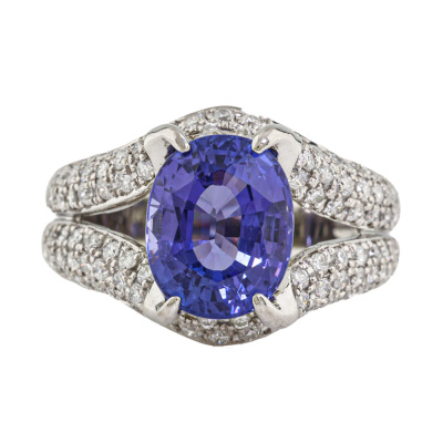 3.61ct Tanzanite & 0.91ct Diamond Ring