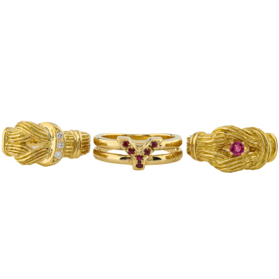 3 Yves Saint Laurent Rings Set