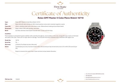 Rolex GMT Master II Coke Mens Watch 16710 - 4