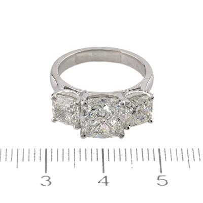 5.03ct Diamond Trilogy Ring GIA - 2