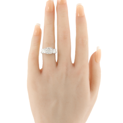 5.03ct Diamond Trilogy Ring GIA - 9